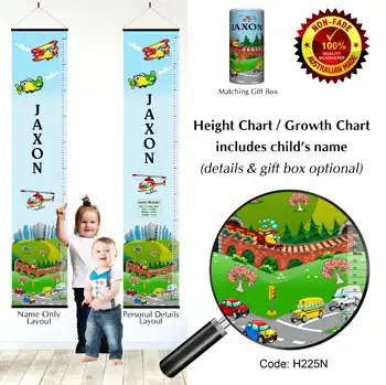 Height Charts - Transport City Theme