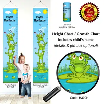 Height Charts - Stacked Frogs