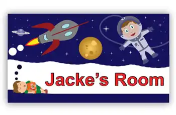 Room Door Sign Astronaut Space Theme