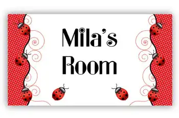 Room Door Sign Ladybird and/or Ladybug Theme