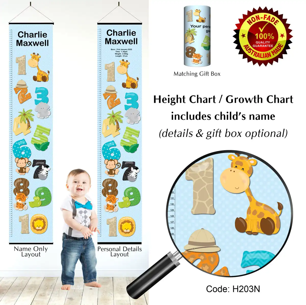 Height Charts - numbers, Jungle Animals