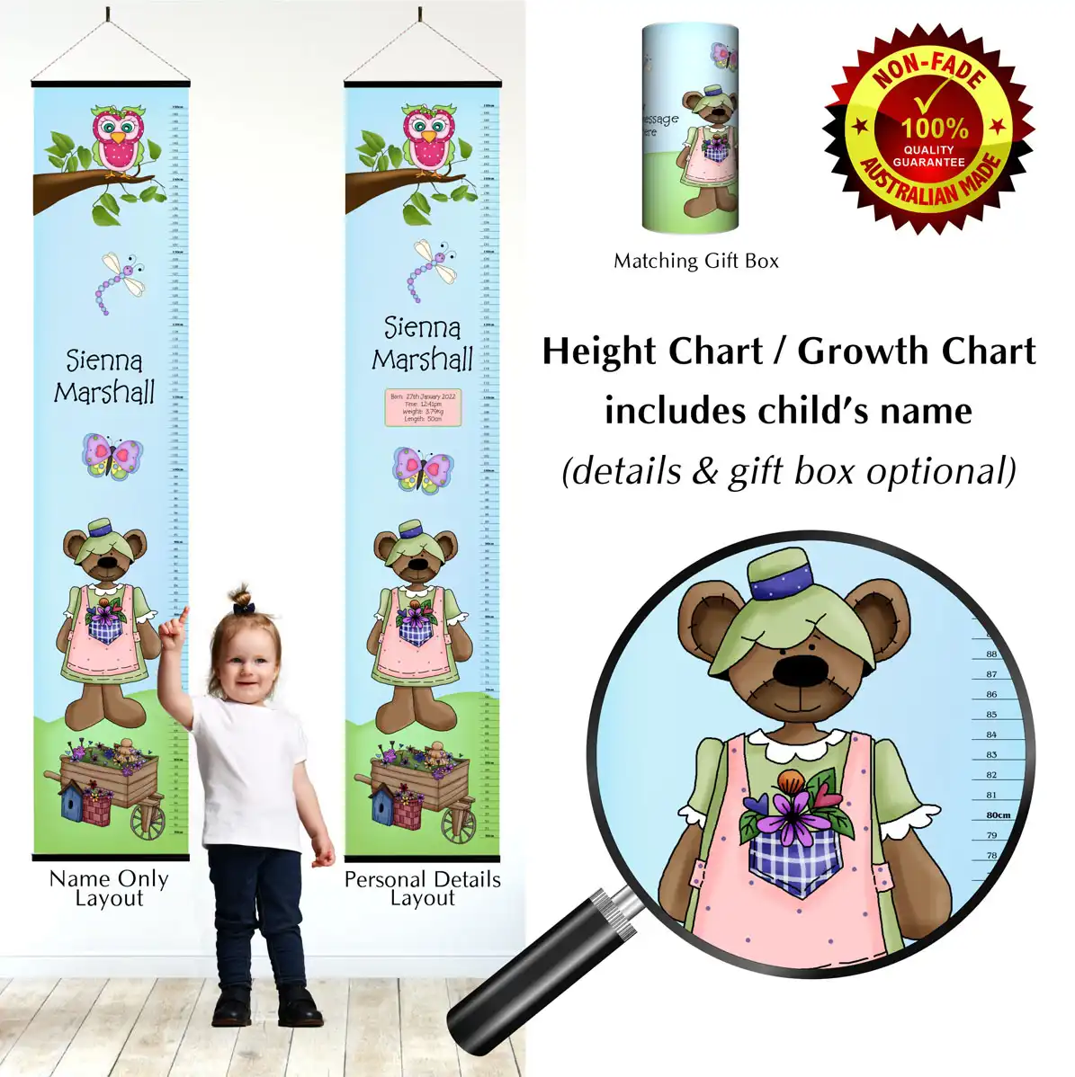 Height Charts - Garden Teddy Bear #1