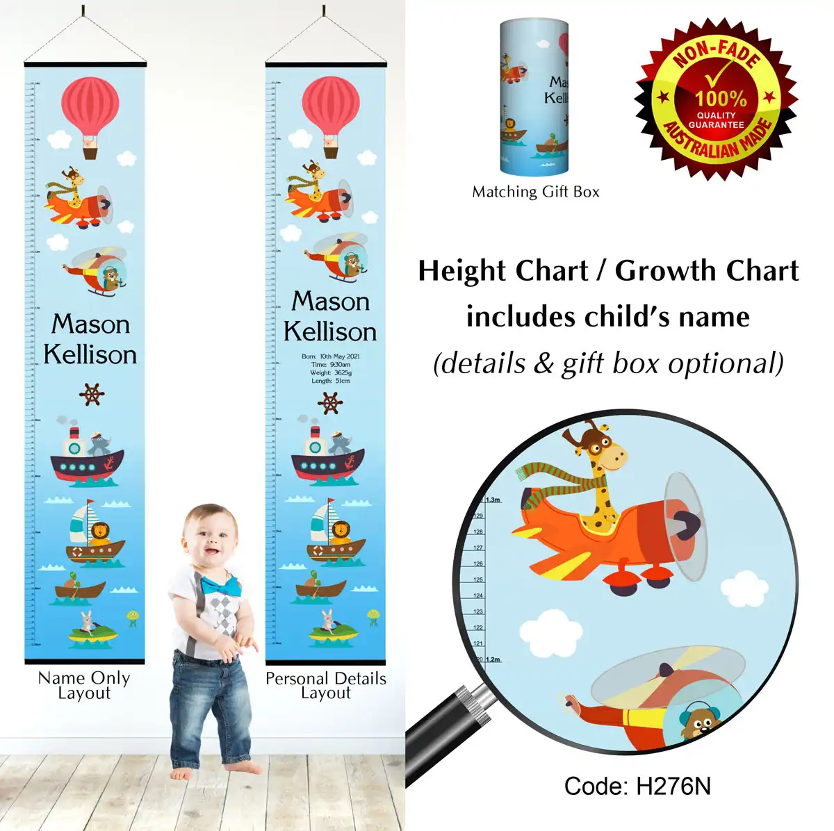 Height Charts - Animals in Boats and Planes #1
