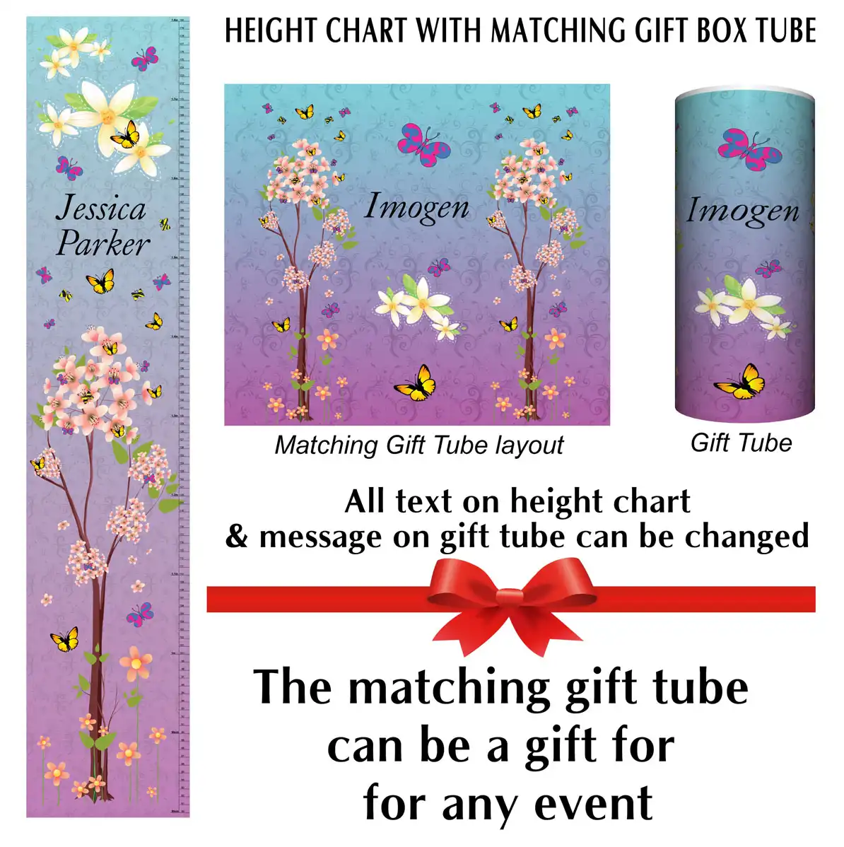 Height Charts - Purple Bloom or Spring Blossom Theme #2