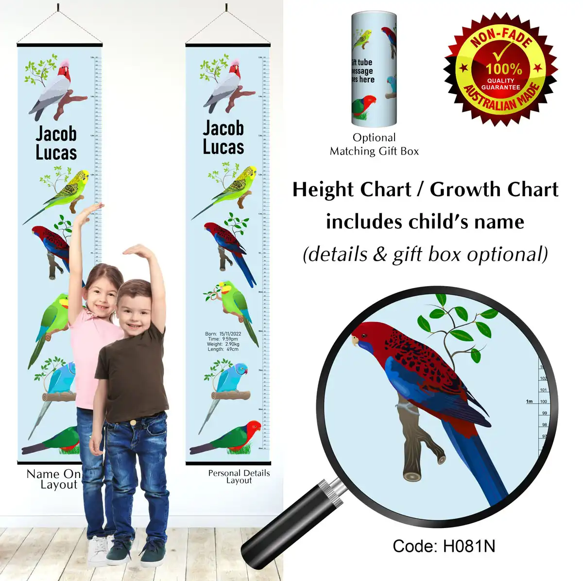 Height Charts - Parrots Birds #1