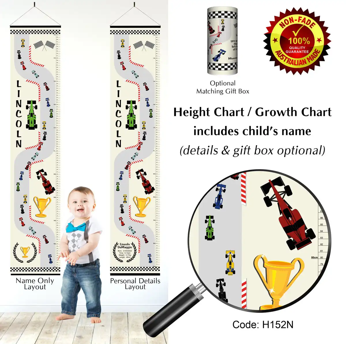 Height Charts - Grand Prix F1 Racing Theme