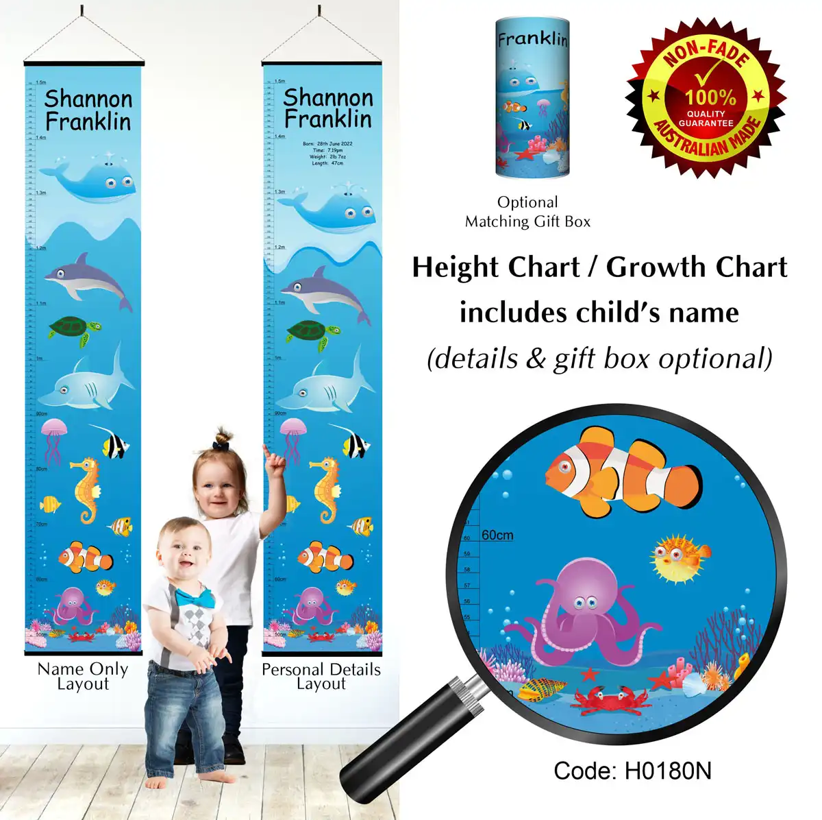 Height Charts - Underwater Tropical Fish #1