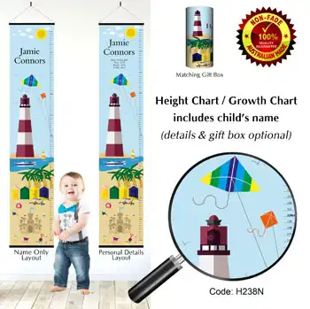 Height Charts - Beach with Lighthouse