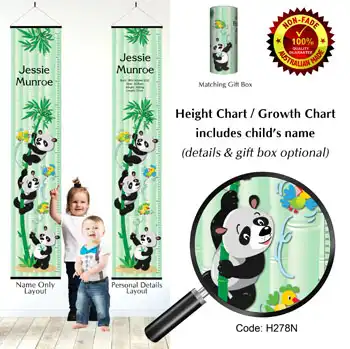 Height Chart Panda Bears Theme