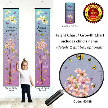 Height Charts - Purple Bloom or Spring Blossom Theme