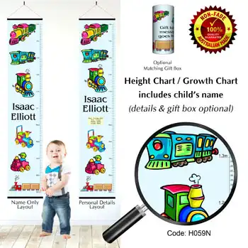 Height Charts - Toy Trains