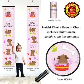 Height Charts - Puppy Dog for Girl