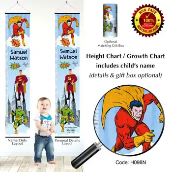 Height Charts - Superheroes Superman Theme