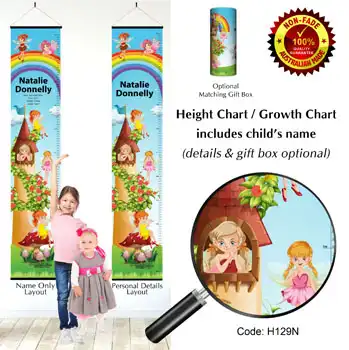 Height Charts - Fairy or Fairies and Rainbow Theme