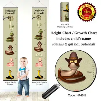 Height Charts - 3D Snakes Theme