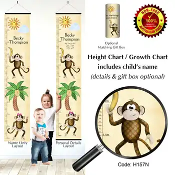 Height Charts - Monkey Banana Theme