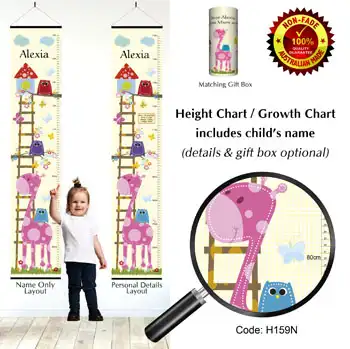 Baby Height Chart Giraffe Theme
