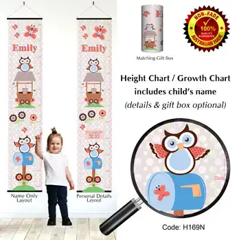Height Charts - Hoot Owls for Girl