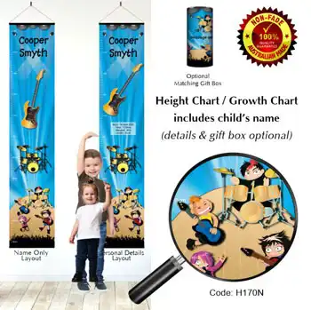 Height Charts - Kids in Music Rock Band