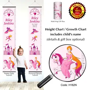 Height Charts - Princess on Horse