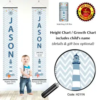 Height Charts - Lighthouse Chevron Pattern