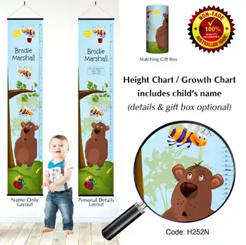 Height Charts - Bear and Bees