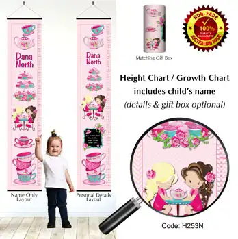 Height Charts - Girls High Tea Party