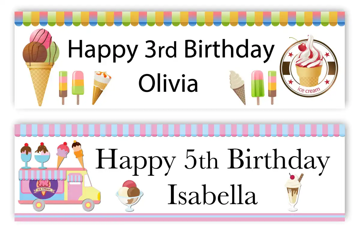 Party Banner - Ice Cream Themes