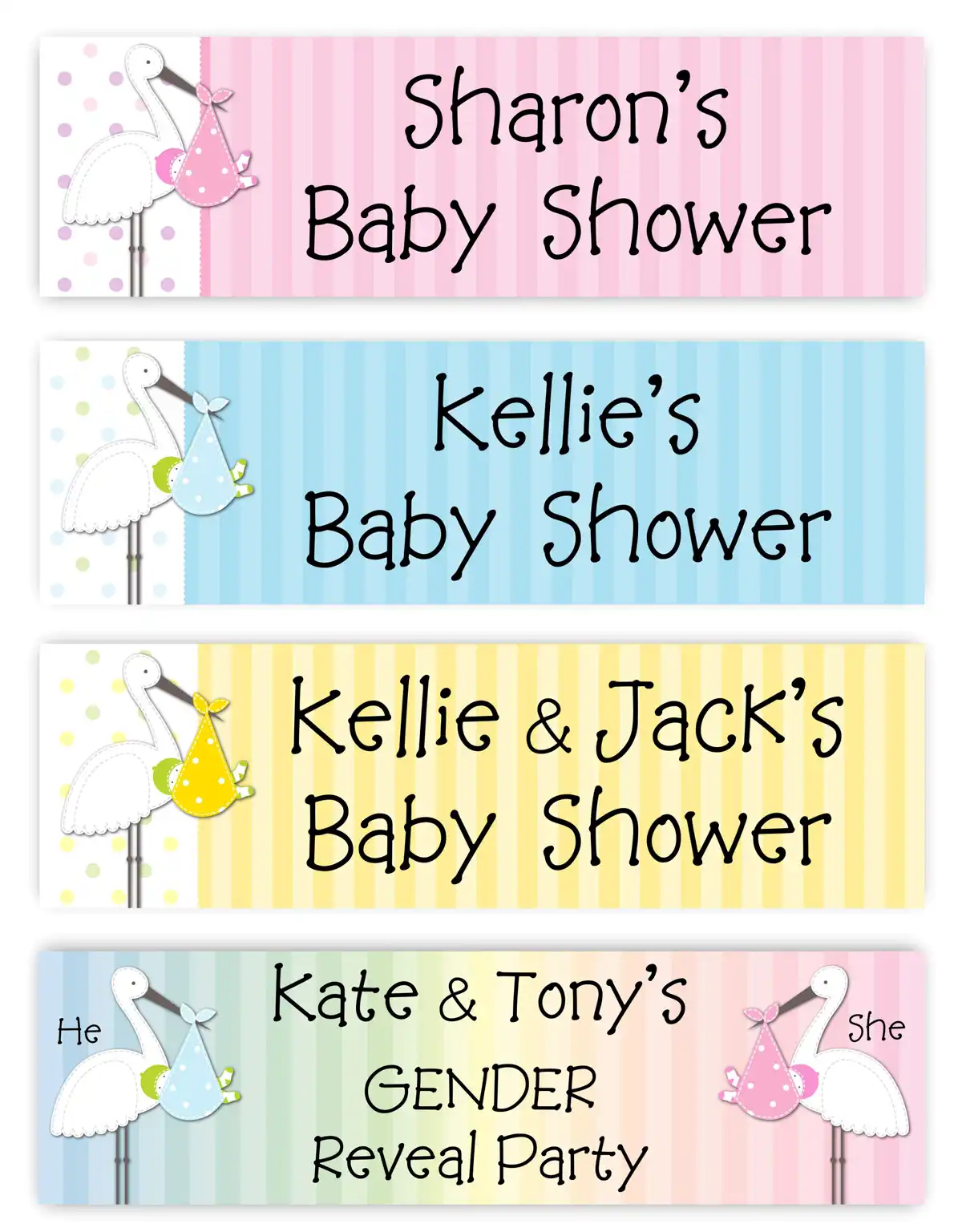 Banner Baby Shower Stork Themes