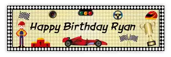 Kids Birthday Banner - Racing Cars