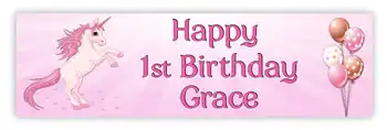 Unicorn Banner Sign Girls Birthday