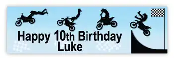 Birthday Banner Trail Bike Acrobatic