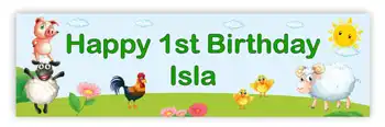 Party Banner with Farm Animal Theme