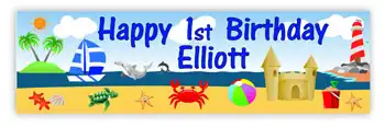 Party Banner Birthday by the Sea