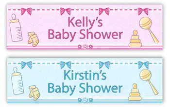Banner Baby Shower Rattle Theme