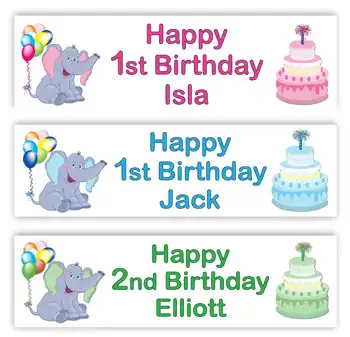 Party Banners Elephant Cupcake
