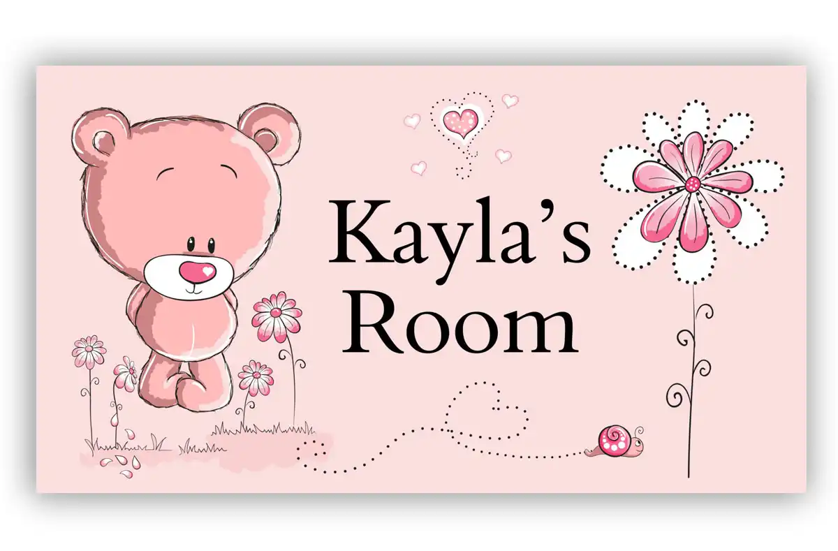 Room Door Sign Teddy Bear Theme for Girls