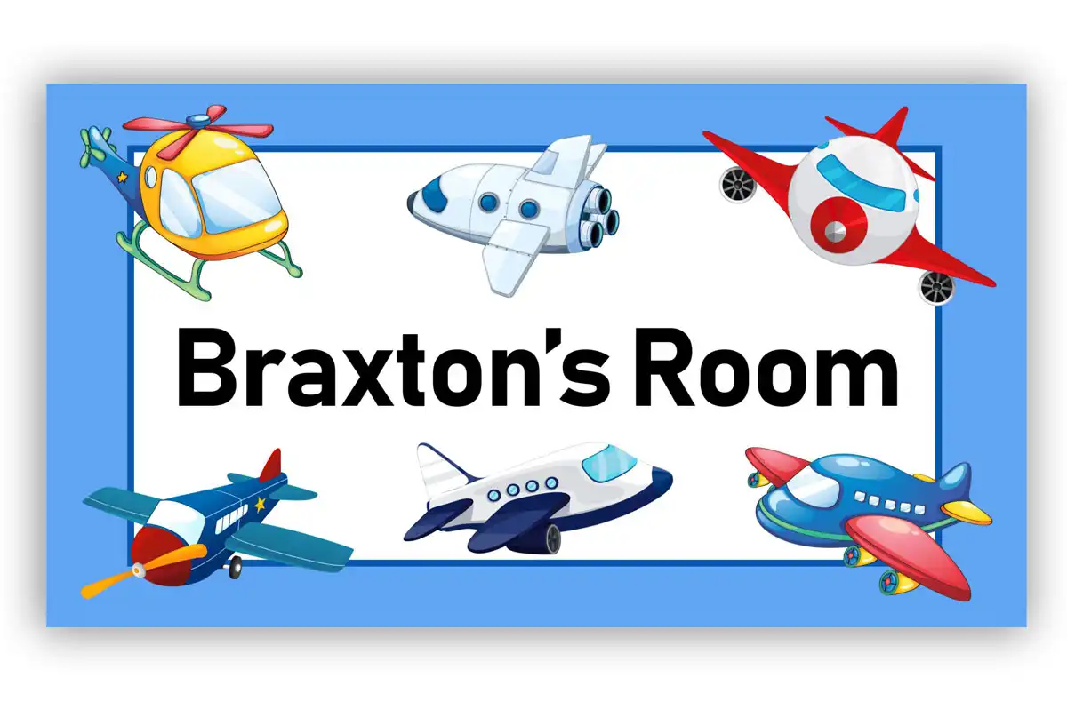Room Door Sign Flying Aircraft