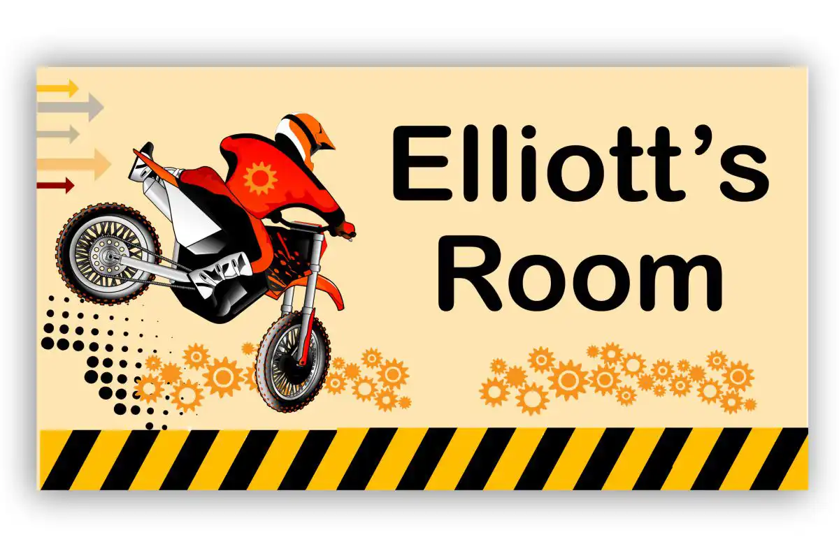 Room Door Sign Dirt Bike