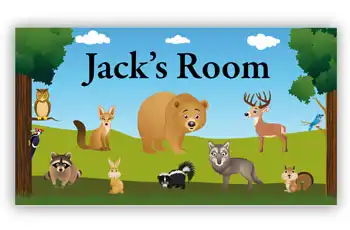 Room Door Sign Woodland Animals