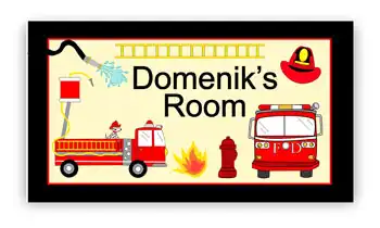 Room Door Sign Fire Truck, Fire Engine