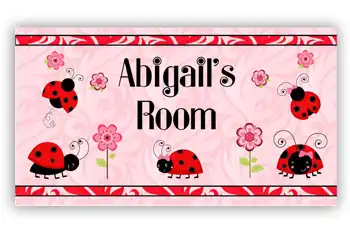 Room Door Sign Ladybird, Ladybugs Theme