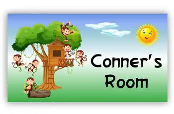 Room Door Sign for Cubby House in Monkey Tree Theme