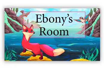 Room Door Sign Smart Pink Fox Theme