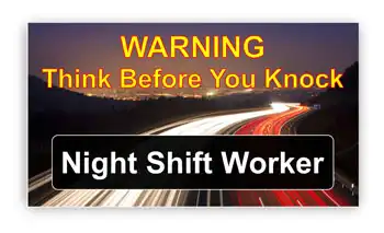 Do Not Knock, Night Shift Worker - Door Sign