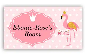 Room Door Sign with Flamingo